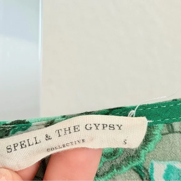 Spell & The Gypsy Collective Winona Mini Dress Size Small Green Floral - Picture 6 of 10